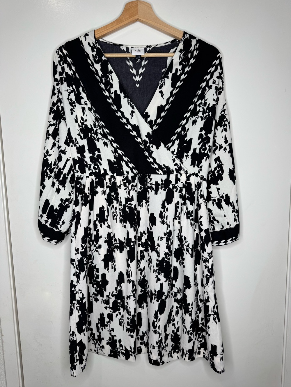 Cabi X-Factor Dress black and white floral print - size S